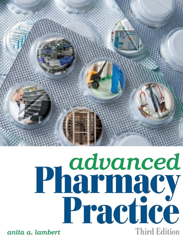 Cover of Advanced Pharmacy Practice by Anita Lambert, a pharmacy textbook focused on clinical practice, patient care, and advanced pharmaceutical skills.
