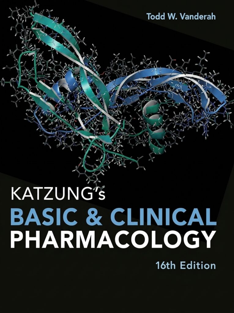 Cover of Basic & Clinical Pharmacology by Katzung and Vanderah, a leading textbook on pharmacology and clinical therapeutics.