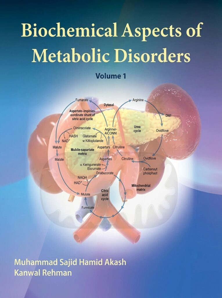 Cover of *Biochemical Aspects of Metabolic Disorders* by Akash and Rehman, a textbook on metabolic diseases, biochemical pathways, and clinical correlations.