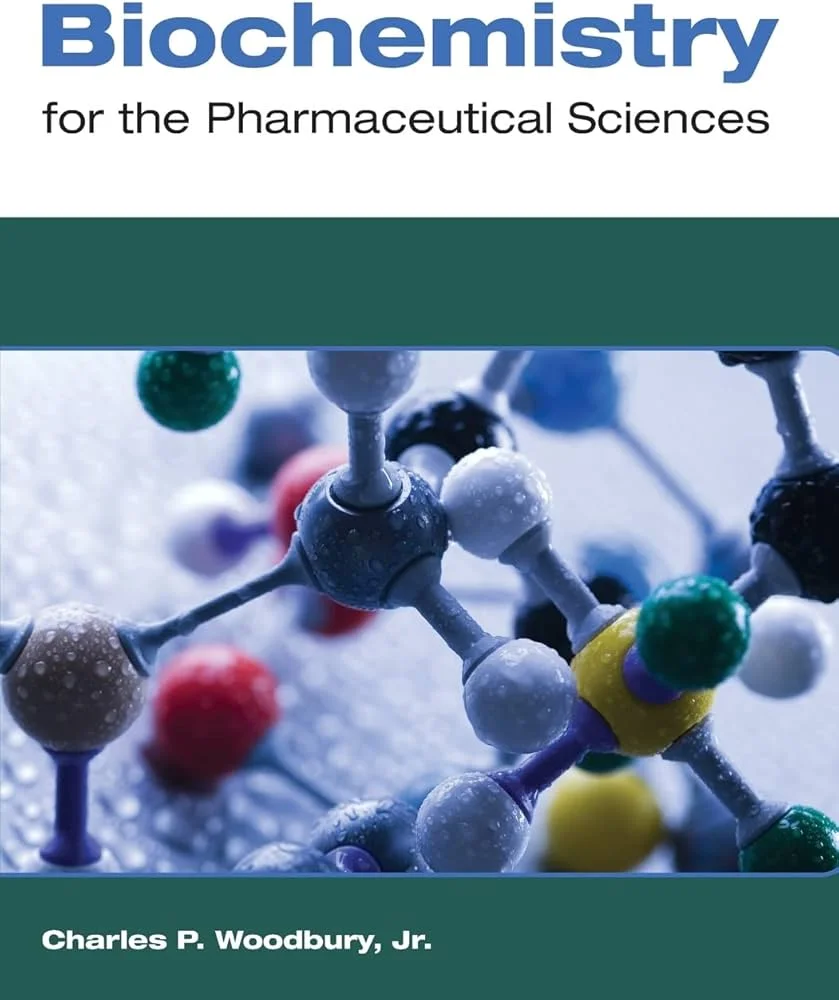 Cover of *Biochemistry for the Pharmaceutical Sciences* by Gout, a textbook connecting biochemistry principles with pharmaceutical applications and drug development.
