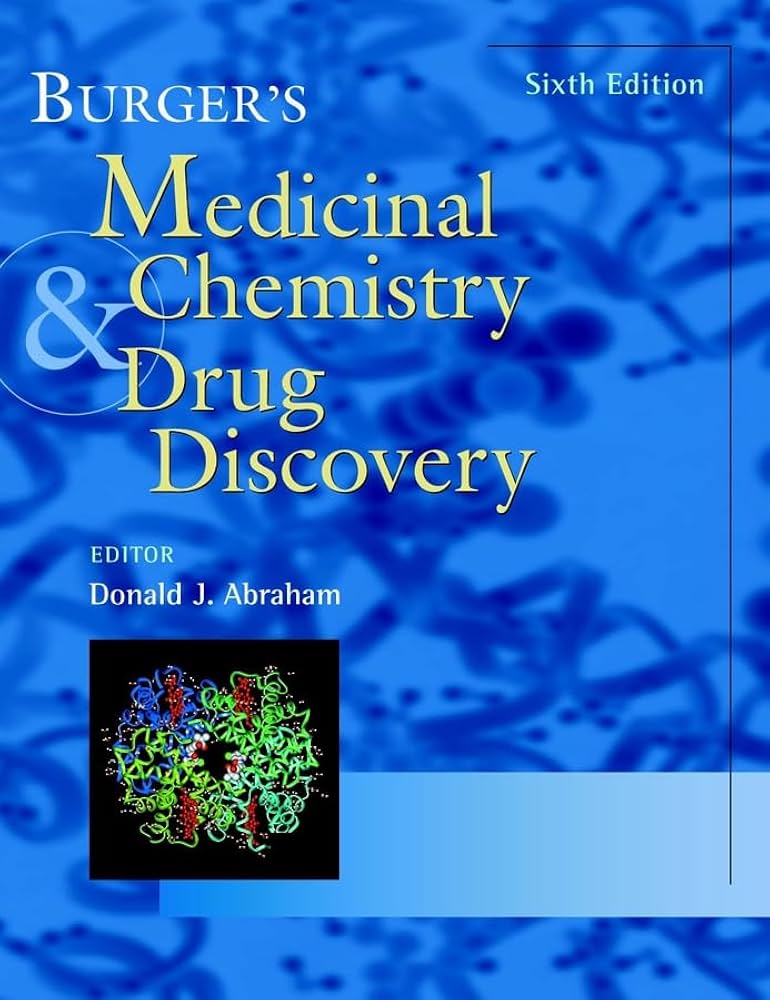 A pharmaceutical science reference book titled “Burger's Medicinal Chemistry and Drug Discovery” edited by Abraham, covering medicinal chemistry, drug design, pharmacokinetics, and pharmaceutical research.