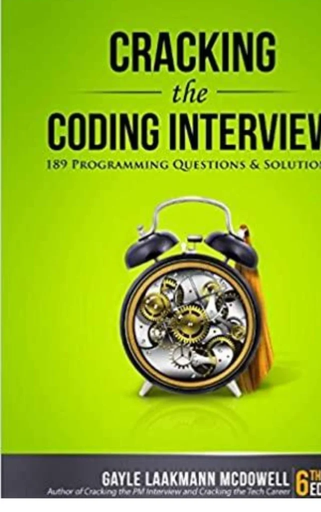 Cover of Cracking the Coding Interview by Gayle Laakmann McDowell, a popular software engineering interview preparation book featuring coding problems and solutions.