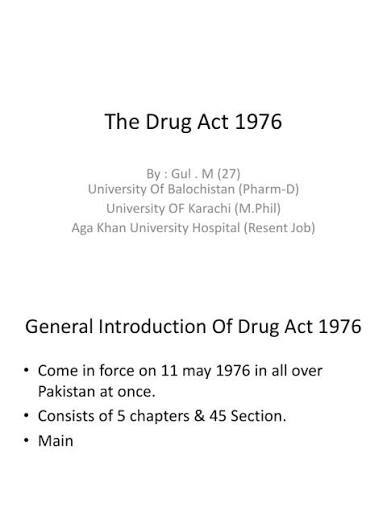 Drug Act, 1976 Government of Pakistan