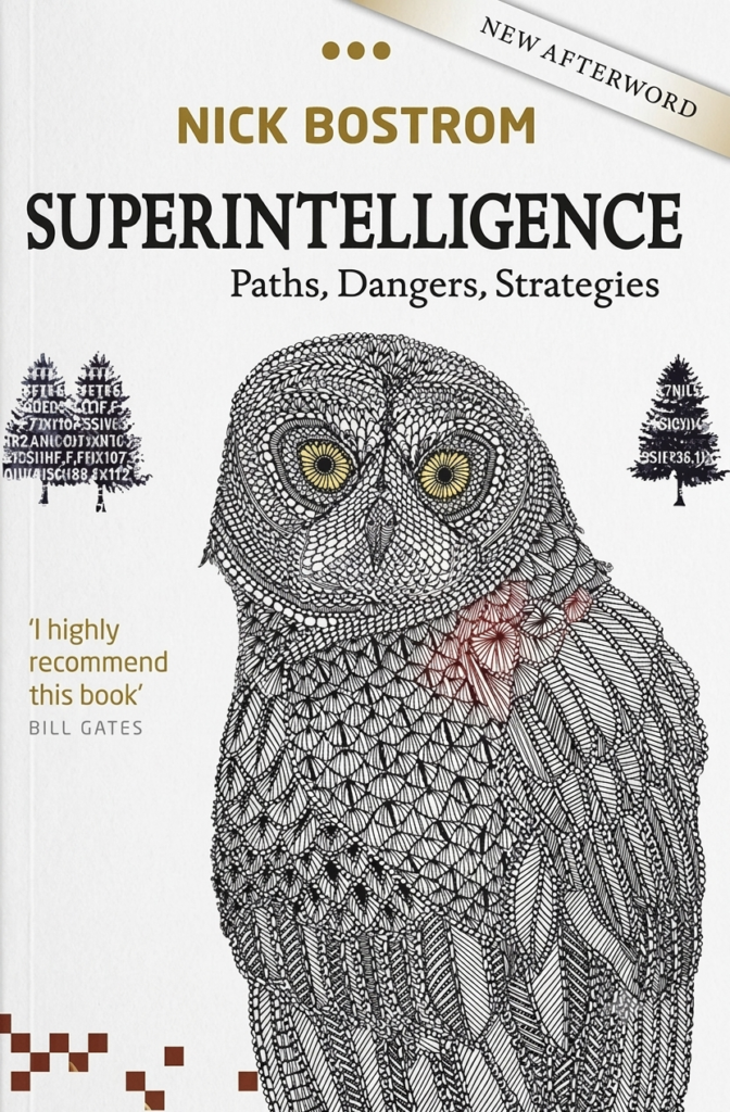 Book cover of "Superintelligence: Paths, Dangers, Strategies" by Nick Bostrom