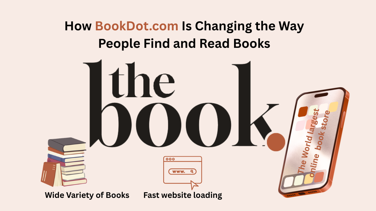 BookDot.com online bookstore displayed on a laptop with novels, academic books, and children's books, highlighting accessible online book shopping.