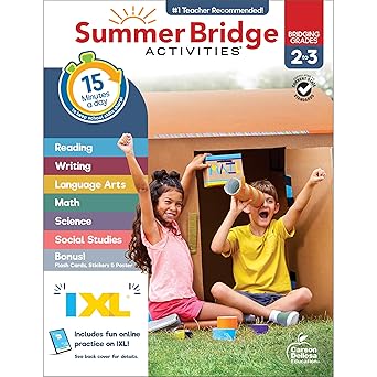 Summer Bridge Activities 2nd to 3rd Grade Workbooks, Activity Book With Math, Language Arts, Reading Comprehension, Science, Social Studies, Writing, Fitness, Flash Cards, Stickers and More