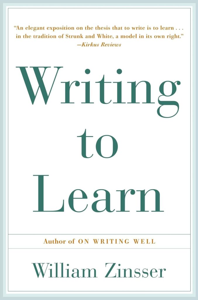 Writing to Learn by William Zinsser book cover